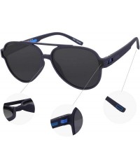 Oversized Sunglasses for Men Polarized UV Protection Vintage Aviator Frame Fishing Driving - Green - CJ18WRTR306 $16.45