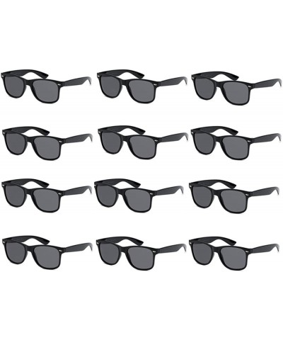 Wayfarer 12-PACK Black Frame Smoke Lens Vintage Sunglasses - CV12O3IGTLE $19.18