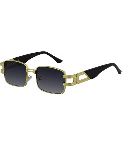 Square CLASSIC VINTAGE RETRO HIP HOP RAPPER Style SUNGLASSES Square Gold Frame - Black Gradient - CU1979A58YH $21.74