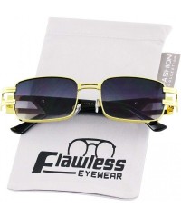 Square CLASSIC VINTAGE RETRO HIP HOP RAPPER Style SUNGLASSES Square Gold Frame - Black Gradient - CU1979A58YH $12.58