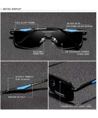 Square Genuine quality square sunglasses men fashion polarized and UV400 Ultra light Al-Mg - Gold/Brown - C518I6RGXO0 $27.26