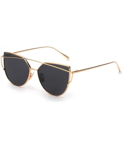 Wayfarer Sunglasses Clearance Fashion Twin Beams - Gold - CA18DOQ5LEL $20.91