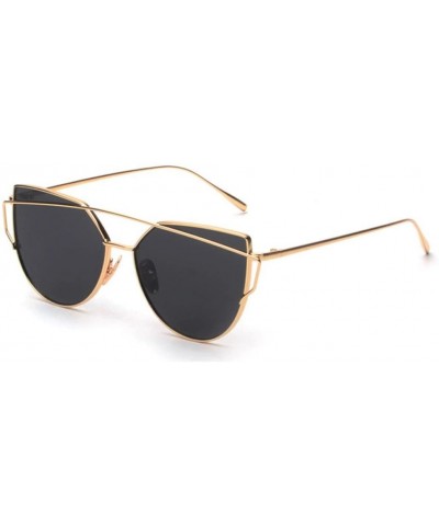 Wayfarer Sunglasses Clearance Fashion Twin Beams - Gold - CA18DOQ5LEL $9.86