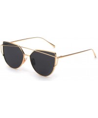 Wayfarer Sunglasses Clearance Fashion Twin Beams - Gold - CA18DOQ5LEL $9.86