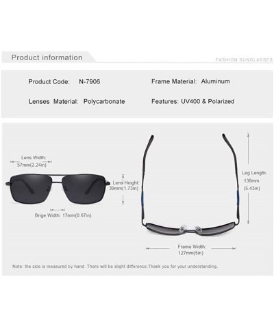 Square Genuine quality square sunglasses men fashion polarized and UV400 Ultra light Al-Mg - Gold/Brown - C518I6RGXO0 $27.26