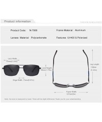 Square Genuine quality square sunglasses men fashion polarized and UV400 Ultra light Al-Mg - Gold/Brown - C518I6RGXO0 $27.26