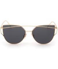 Wayfarer Sunglasses Clearance Fashion Twin Beams - Gold - CA18DOQ5LEL $9.86