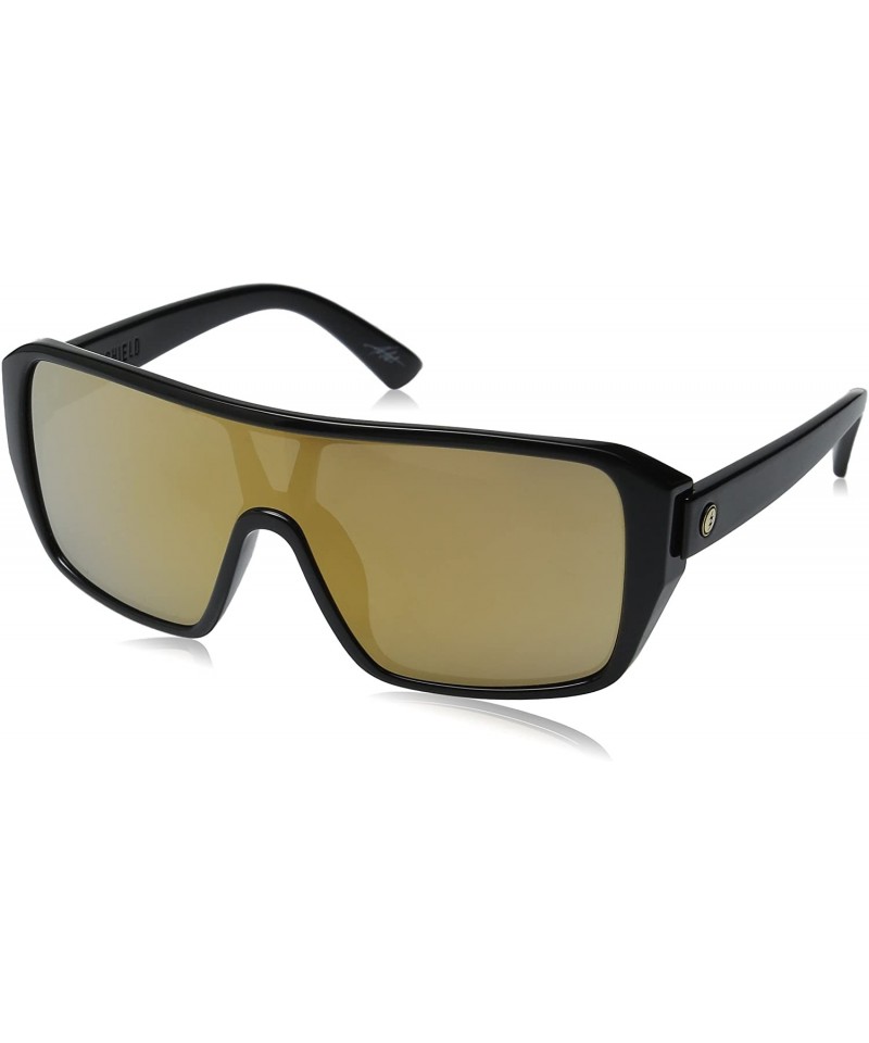 Shield Visual Blast Shield Sunglasses - Gloss Black - Ohm Grey Gold Chrome - CO12D1Y9VVH $32.21