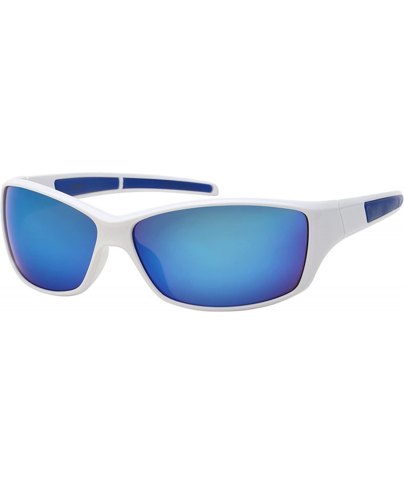 Sport Sports Wrap Sunglasses w/Color Mirror Lens 570086 - White - CI1847GKIQI $11.64