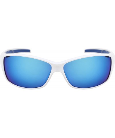 Sport Sports Wrap Sunglasses w/Color Mirror Lens 570086 - White - CI1847GKIQI $11.64