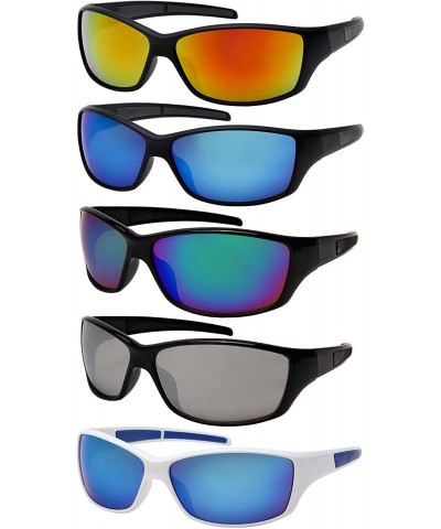 Sport Sports Wrap Sunglasses w/Color Mirror Lens 570086 - White - CI1847GKIQI $11.64