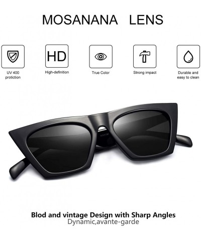 Oversized Square Cateye Sunglasses for Women Fashion Trendy Style MS51801 - Black Frame/Black Lens - CH18RQ72DQS $14.76
