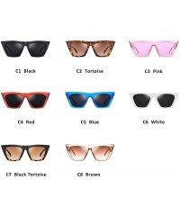 Oversized Square Cateye Sunglasses for Women Fashion Trendy Style MS51801 - Black Frame/Black Lens - CH18RQ72DQS $14.76