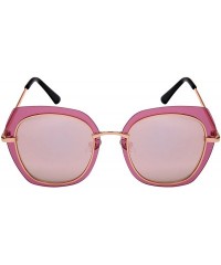 Shield Floating Irregular Shaped Sunglasses w/Color Lens 3163-FLRV - Gold+red - CH186H5Q6S5 $12.55