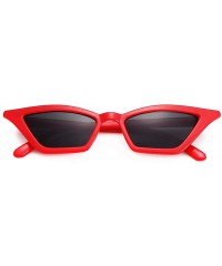 Cat Eye Vintage Cat Eye Sunglasses for Women Vintage Retro Small Designer Square Shades Eyewear - Red - CD18EC6QEOG $11.97