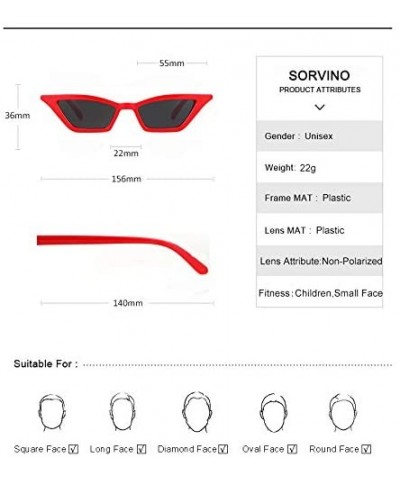 Cat Eye Vintage Cat Eye Sunglasses for Women Vintage Retro Small Designer Square Shades Eyewear - Red - CD18EC6QEOG $11.97