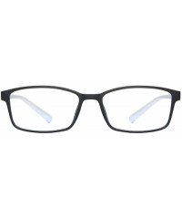 Square Unisex Full Frame Square Anti-Blue Light Reduce Eye Strain Glasses - Black White - CU196XIGL8E $18.07