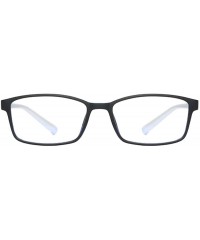 Square Unisex Full Frame Square Anti-Blue Light Reduce Eye Strain Glasses - Black White - CU196XIGL8E $8.17