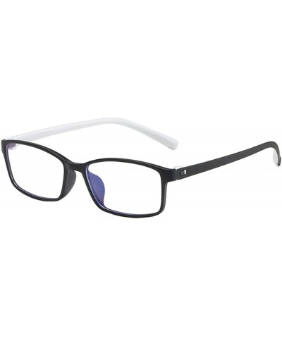 Square Unisex Full Frame Square Anti-Blue Light Reduce Eye Strain Glasses - Black White - CU196XIGL8E $18.07