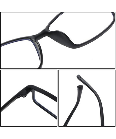 Square Unisex Full Frame Square Anti-Blue Light Reduce Eye Strain Glasses - Black White - CU196XIGL8E $18.07