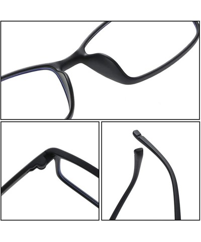 Square Unisex Full Frame Square Anti-Blue Light Reduce Eye Strain Glasses - Black White - CU196XIGL8E $8.17