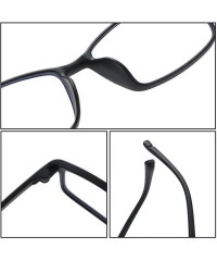 Square Unisex Full Frame Square Anti-Blue Light Reduce Eye Strain Glasses - Black White - CU196XIGL8E $18.07