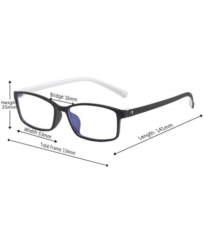 Square Unisex Full Frame Square Anti-Blue Light Reduce Eye Strain Glasses - Black White - CU196XIGL8E $18.07