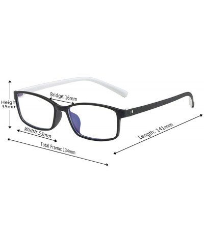 Square Unisex Full Frame Square Anti-Blue Light Reduce Eye Strain Glasses - Black White - CU196XIGL8E $8.17