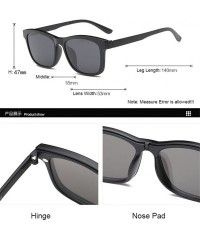 Oversized Magnetic Clip on Polarized Sunglasses Opical Glasses Frame Eyeglasses 2 In 1 - Leopard Night - C5187K9HNL3 $12.05