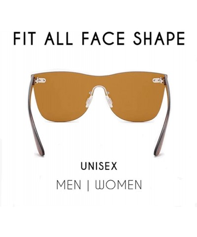 Rimless Infinity Fashion Colored Sunglasses - Orange - CP18WEKMOTD $10.69