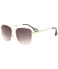 Square Classic Square Aviator Geometric Temple Ear Sunglasses - Smoke - CA197S6U2KW $16.93