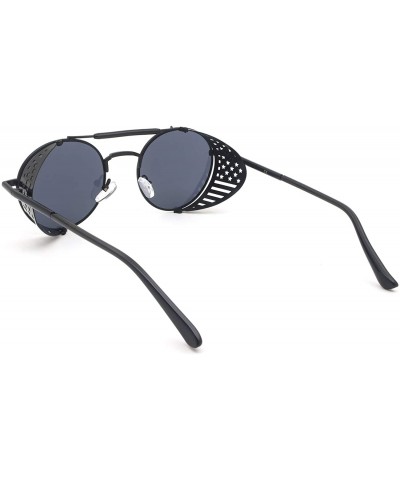 Goggle Steampunk Vintage Round Polarized Sunglasses for Men Women Lennon Style Eyewear - C1199ASQ5RU $12.64
