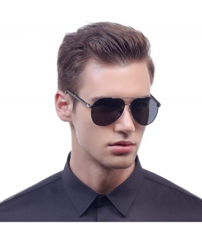 Oversized Design Men Classic Brand Sunglasses HD Polarized Aluminum Sun Glasses C01 Black - C01 Black - CT18XGEAIDD $13.93