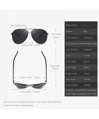 Oversized Design Men Classic Brand Sunglasses HD Polarized Aluminum Sun Glasses C01 Black - C01 Black - CT18XGEAIDD $13.93