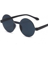 Round Round Frame Sunglasses Women Retro Black Yellow Sun Glasses Female Outdoor Driving - Black Gray - CX198XZZOCC $18.14