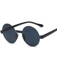 Round Round Frame Sunglasses Women Retro Black Yellow Sun Glasses Female Outdoor Driving - Black Gray - CX198XZZOCC $10.29