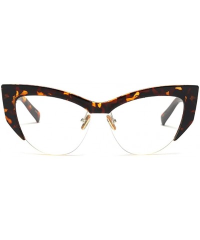 Cat Eye Cateye Sunglasses for Women Vintage Retro Cat Eye Half Rimmed glasses - C8 - CE18G924NQ9 $18.70