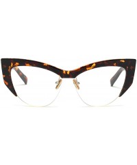 Cat Eye Cateye Sunglasses for Women Vintage Retro Cat Eye Half Rimmed glasses - C8 - CE18G924NQ9 $18.70