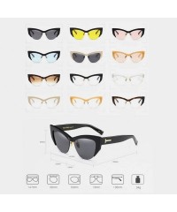 Cat Eye Cateye Sunglasses for Women Vintage Retro Cat Eye Half Rimmed glasses - C8 - CE18G924NQ9 $18.70