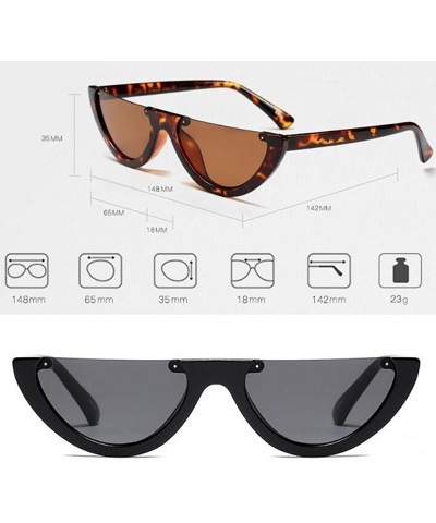 Goggle Classic Half Frame Cat Eye Sunglasses Mod Style For Men Women - C2 - CE18CMT46TZ $17.24