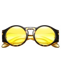 Round Round Sunglasses for Women Hippie Vintage Circle Frame - 03 Yellow Lens/Black Frame - C218GWXC65M $11.35