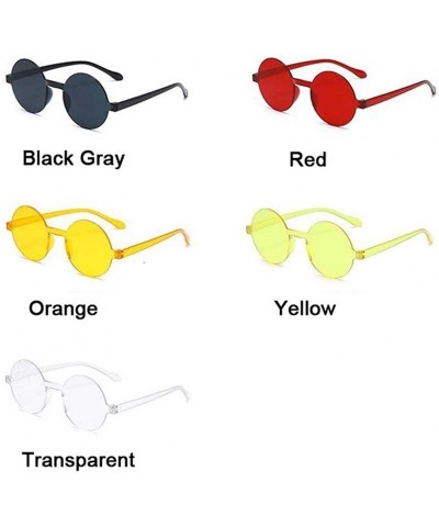 Round Round Frame Sunglasses Women Retro Black Yellow Sun Glasses Female Outdoor Driving - Black Gray - CX198XZZOCC $18.14