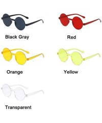 Round Round Frame Sunglasses Women Retro Black Yellow Sun Glasses Female Outdoor Driving - Black Gray - CX198XZZOCC $18.14