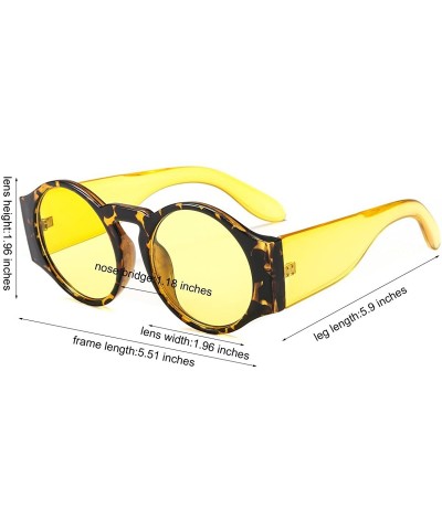 Round Round Sunglasses for Women Hippie Vintage Circle Frame - 03 Yellow Lens/Black Frame - C218GWXC65M $11.35