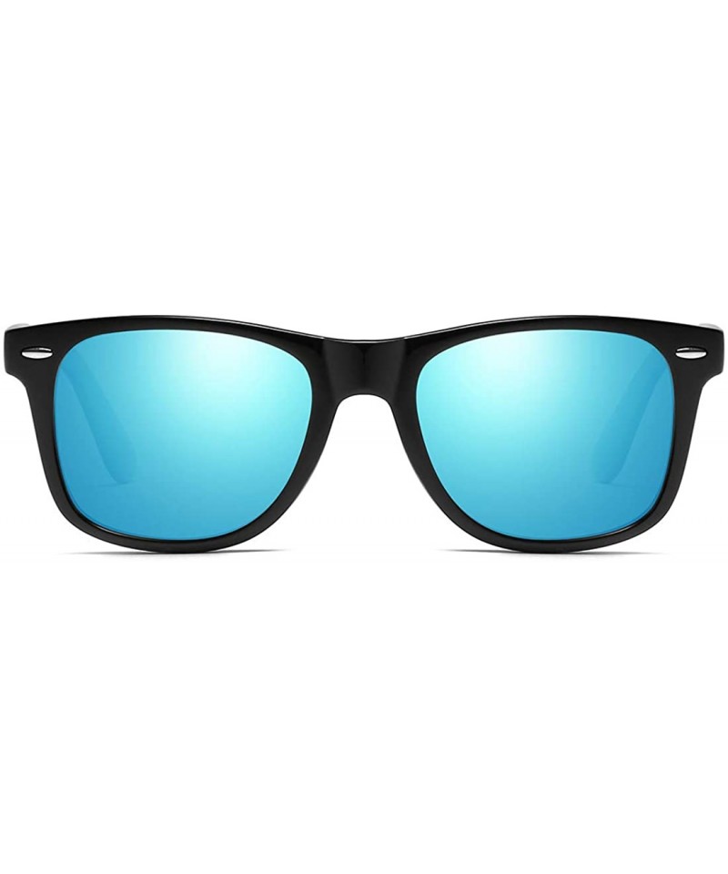 Wayfarer Vintage Retro HD Polarized Classic Sunglasses Tac Lens - Black Frame-blue Mirrored - CY18LL95S68 $19.90