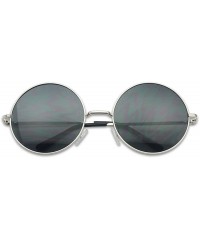Oversized Womens Large Oversize Round Metal Vintage Vault Circle Xl Sunglasses (Silver) - C111AHBDOBP $11.93