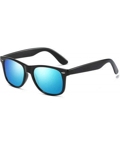 Wayfarer Vintage Retro HD Polarized Classic Sunglasses Tac Lens - Black Frame-blue Mirrored - CY18LL95S68 $9.69