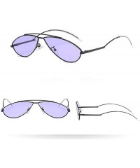 Aviator Womens Cat Eye Irregular Oval Rapper Sunglasses Vintage Retro Eyewear Unisex Fashion Sunglasses - CG18SRYG9R6 $10.07