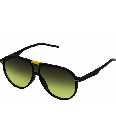 Aviator Classic Retro Hot Aviator Oceanic Gradient Lens Mens Womens Sunglasses - Black/Yellow - CK18DNLIZQ2 $10.25