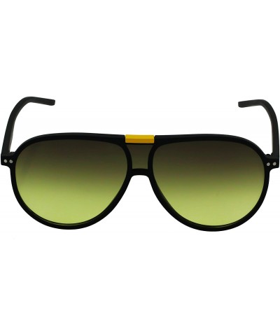 Aviator Classic Retro Hot Aviator Oceanic Gradient Lens Mens Womens Sunglasses - Black/Yellow - CK18DNLIZQ2 $10.25